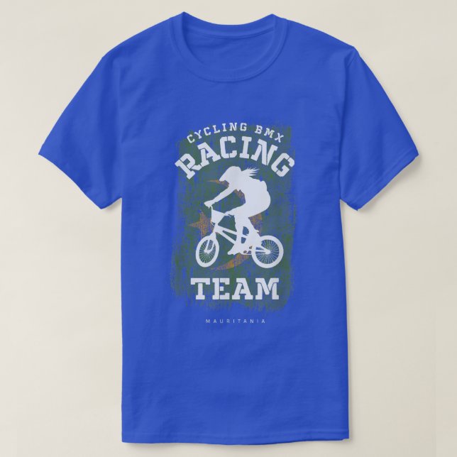 Womens BMX Bike Mauritania Flagga Biking Cycling R T Shirt (Design framsida)