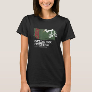 Womens BMX Freestyle Bike Turkmenistan Flagga Cycl T Shirt