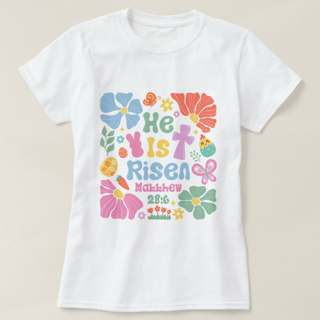 Womens Boho Christian Påsk T Shirt (Design framsida)