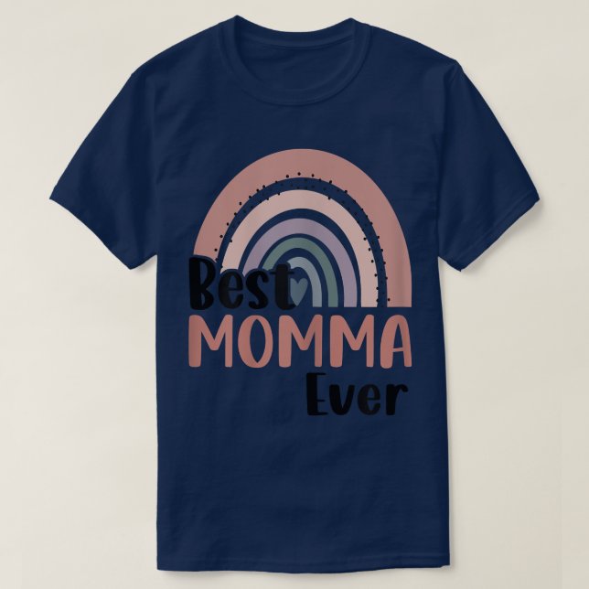 Womens Boho Rainbow Best Momma nånsin Funny Mammor T Shirt (Design framsida)