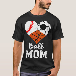 Womens Boll Mamma Funny Baseball-fotboll T Shirt