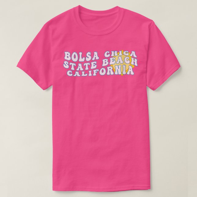 Womens Bolsa Chica State Beach California Retro T Shirt (Design framsida)