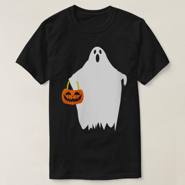 Womens Boo Halloween Apparel Ghost Halloween VNec T Shirt (Design framsida)