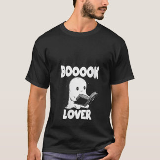 Womens Boook Älskare Cute Ghost Bookworm Bok Älska T Shirt