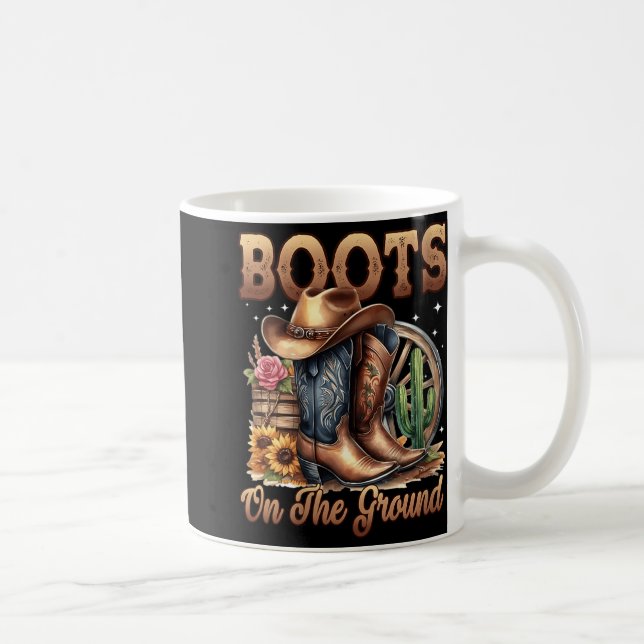 Womens Boot Cowboy Western Cowgirl Linedance V-nec Kaffemugg (Höger)