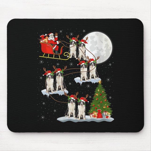 Womens Border Collie Dog Santa Sleigh Flying Funny Musmatta (Framsidan)