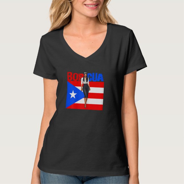 Womens Boricua Roots Puerto Rico Pride PR Souvenir T Shirt (Framsida)