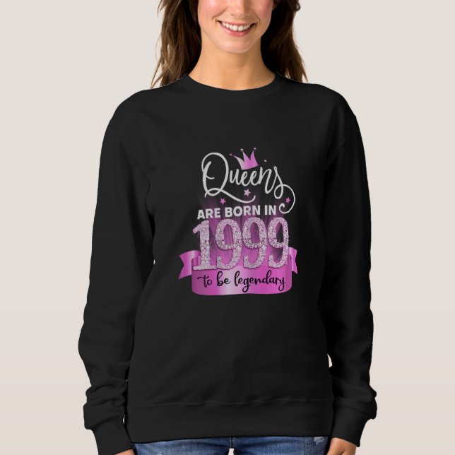 Womens Born In 1999 I Elegant Pink Black Party Out T Shirt (Framsida)