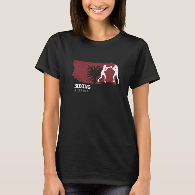 Womens Boxing Albania Combat Sports Fighter Boxing T Shirt (Framsida)