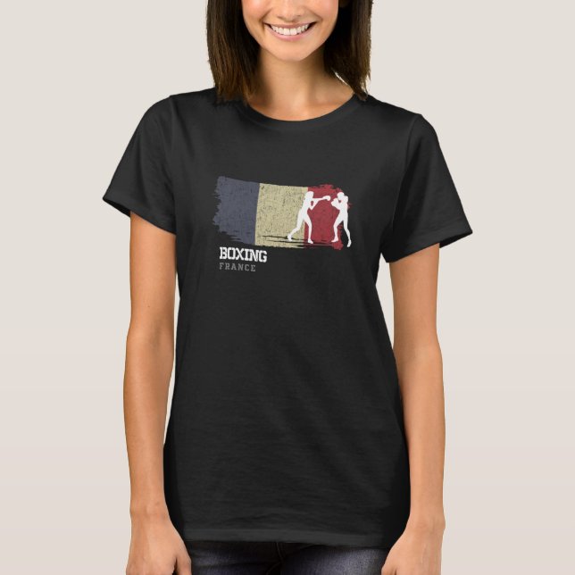 Womens Boxing France Combat Sports Fighter Boxing  T Shirt (Framsida)