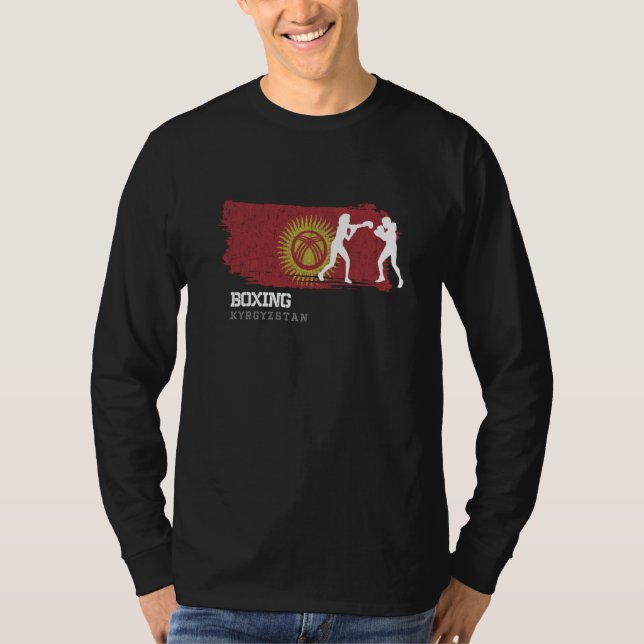 Womens Boxing Kyrgyzstan Combat Sports Fighter Box T Shirt (Framsida)