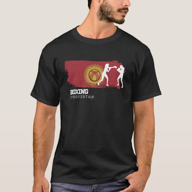 Womens Boxing Kyrgyzstan Combat Sports Fighter Box T Shirt (Framsida)
