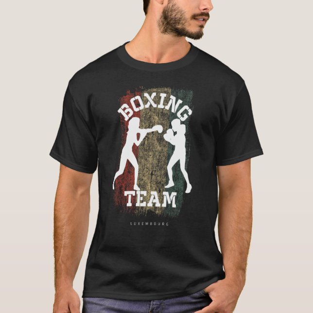 Womens Boxing Luxembourg Combat Sports Fighter Box T Shirt (Framsida)