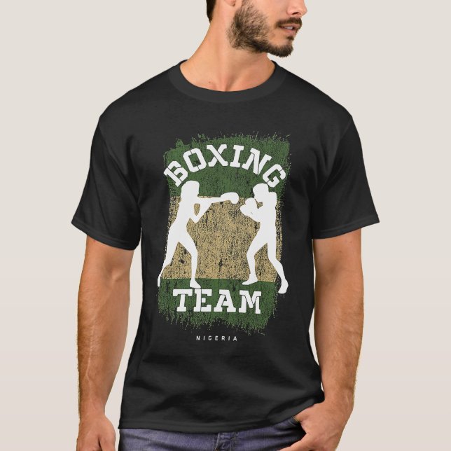 Womens Boxing Nigeria Combat Sports Fighter Boxing T Shirt (Framsida)