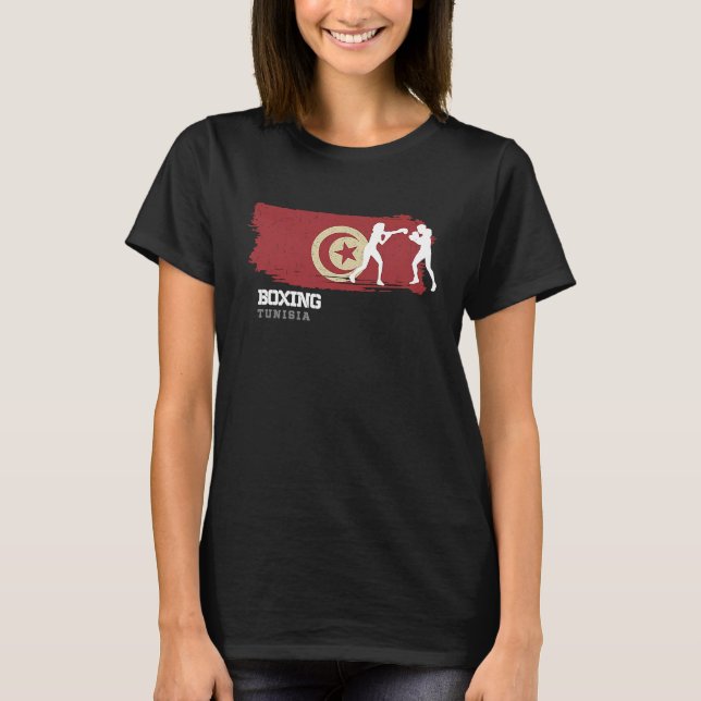 Womens Boxing Tunisia Combat Sports Fighter Boxing T Shirt (Framsida)