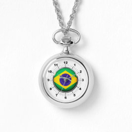 Women's Brazil Flagga Wraparound Silver Watch Armbandsur