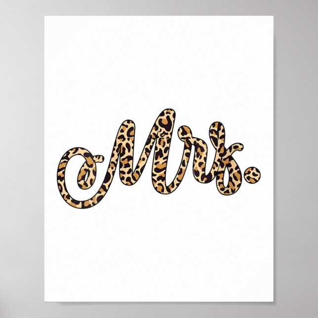Womens Bride Groom Leopard Print Bröllop Match Poster (Framsidan)
