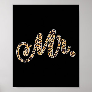 Womens Bride Groom Leopard Print Bröllop Matchi Poster