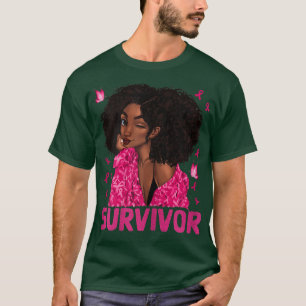 Womens Bröstcancer överlevande Rosie Riveter Rosa T Shirt