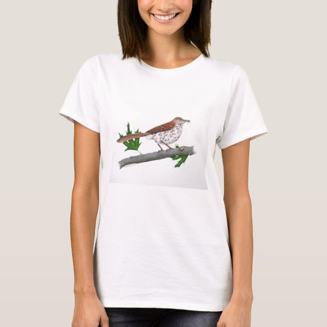 Womens Brown Thrasher T-shirt (Framsida)