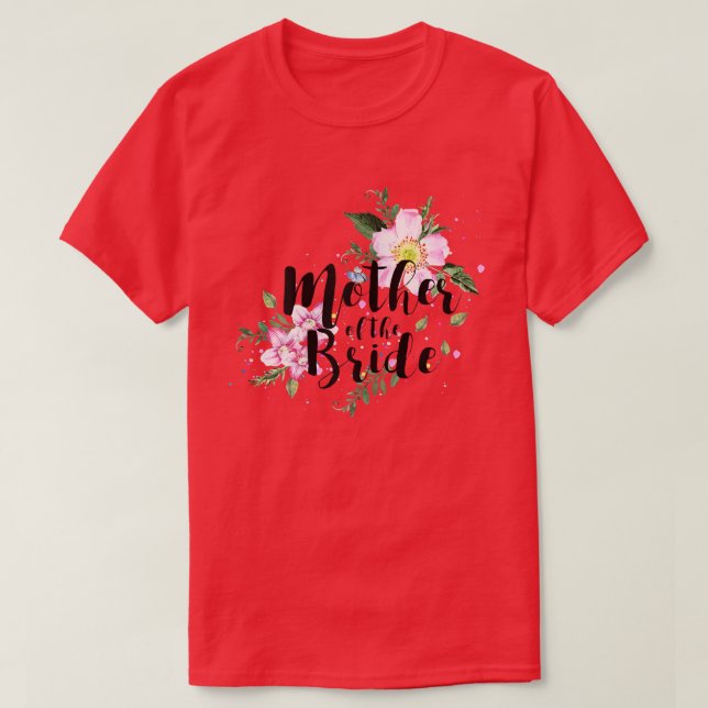 Womens Budens mamma Blommigt Brudens sida T Shirt (Design framsida)