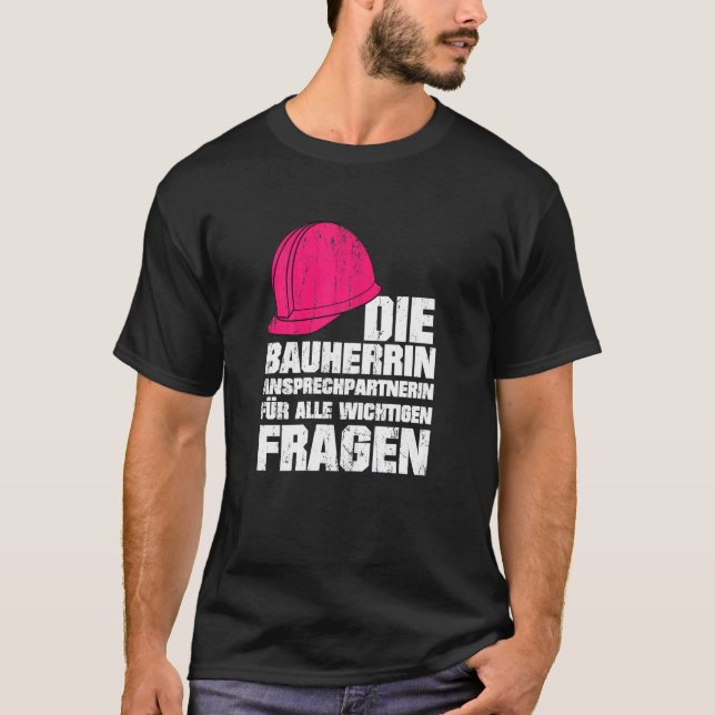 Womens Builder Construction Site House Bygger T Shirt (Framsida)