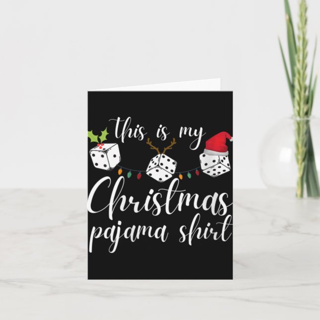 Womens Bunco Christmas Pajama Dice Game Night  Kort (Framsida)