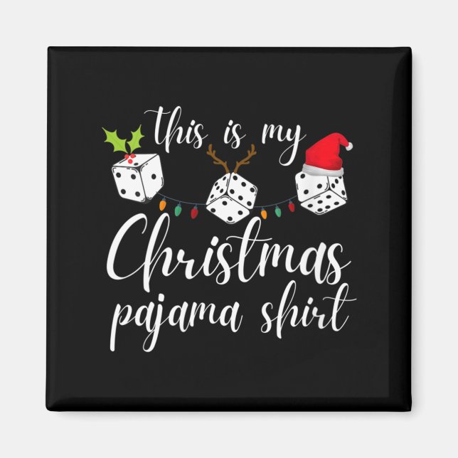 Womens Bunco Christmas Pajama Dice Game Night  Magnet (Framsidan)