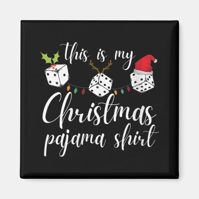 Womens Bunco Christmas Pajama Dice Game Night  Magnet (Framsidan)