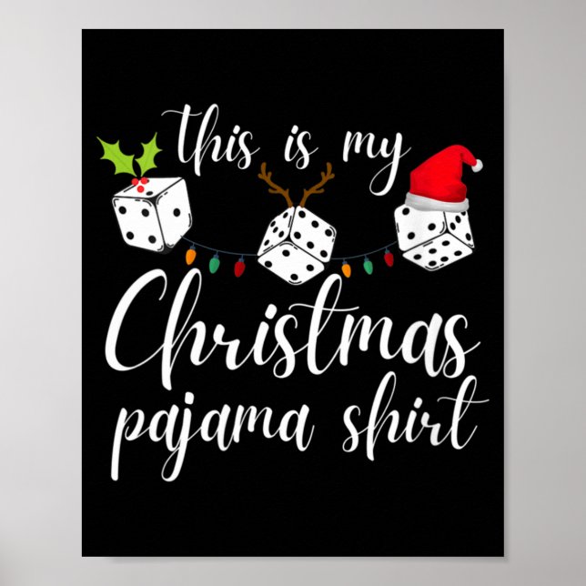 Womens Bunco Christmas Pajama Dice Game Night  Poster (Framsidan)
