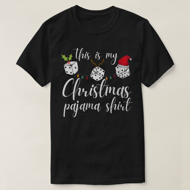 Womens Bunco jul Pajama Dice Game Natt T Shirt (Design framsida)