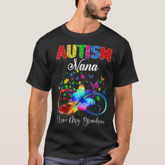 Womens Butterfly Autism Nana I Kärlek Min morson S T Shirt