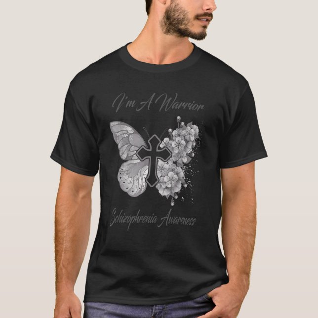 Womens Butterfly Jag är en kristen Schizophrenia M T Shirt (Framsida)