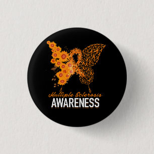 Womens Butterfly Många Sclerosis MS Awareness O Knapp