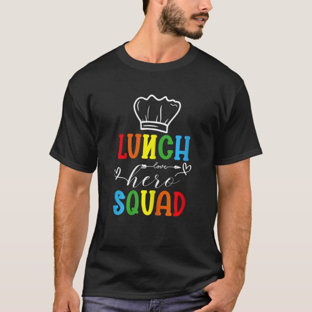Womens Cafeteria Workers School Lunch Hero Squad T Shirt (Framsida)