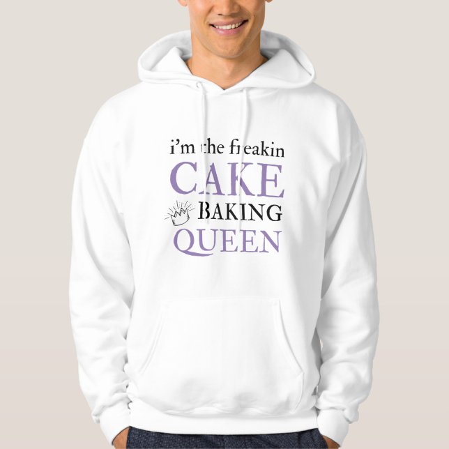 Womens Cake Baking Queen Funny Cake Decorationfor  Hoodie (Framsida)