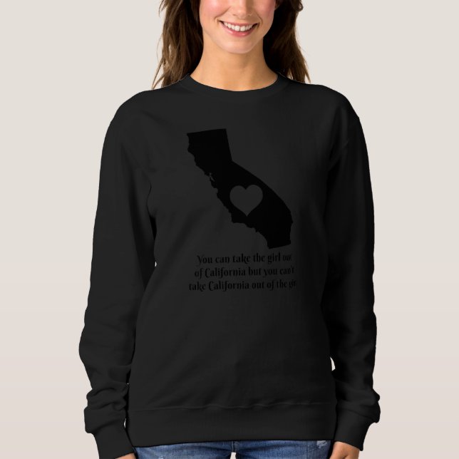 Womens California Cali Girl State Karta Heart Prid T Shirt (Framsida)