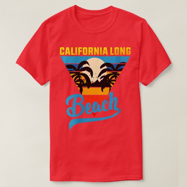 Womens California Long Beach Sand Surfa and Summer T Shirt (Design framsida)