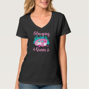 Womens Camping Outdoor Rv Camper Glamping Queen T Shirt