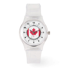Women's Canada Flagga Sporty Rosa Silicon Watch Armbandsur