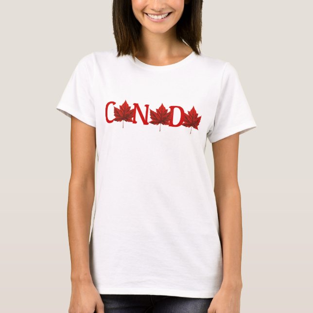 Womens Canada T-Shirt Maple Löv Souvenir Shirt (Framsida)