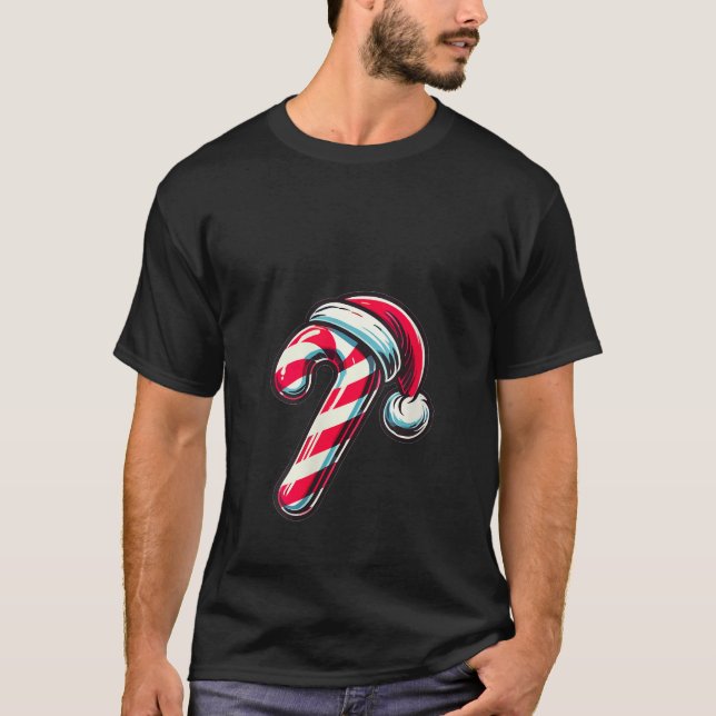 Womens Candy Cane Christmas Sweets Xmas V Neck  T Shirt (Framsida)