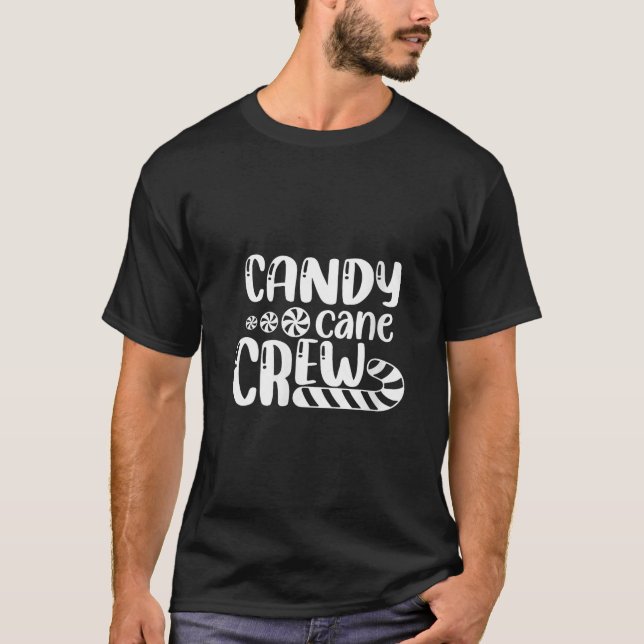 Womens Candy Cane Crew Christmas Xmas Love Candy B T Shirt (Framsida)