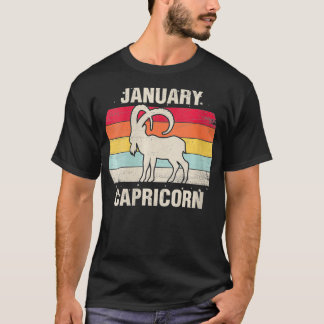 Womens Capricorn från födelsedagen Gift Retro-skyl T Shirt