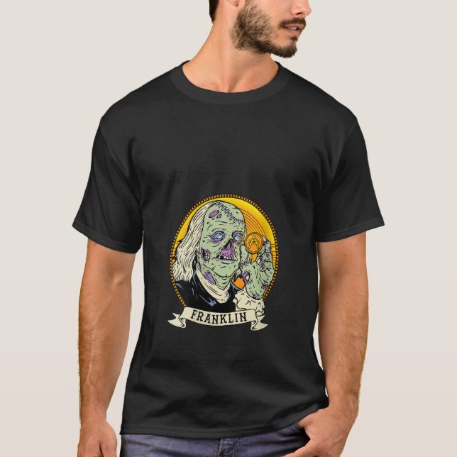 Womens Cardano Zombie Dollar Ben Franklin Hodl ADA T Shirt (Framsida)
