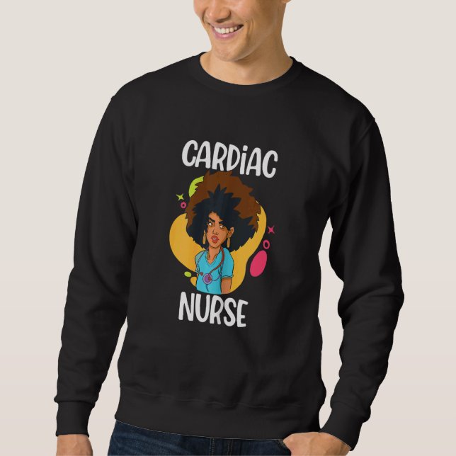 Womens Cardiac American Nurse Lång Ärmad Tröja (Framsida)