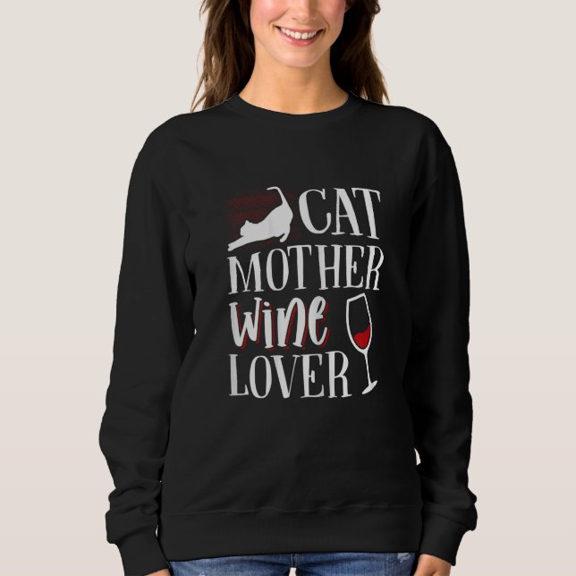 Womens Cat mother wine T Shirt (Framsida)