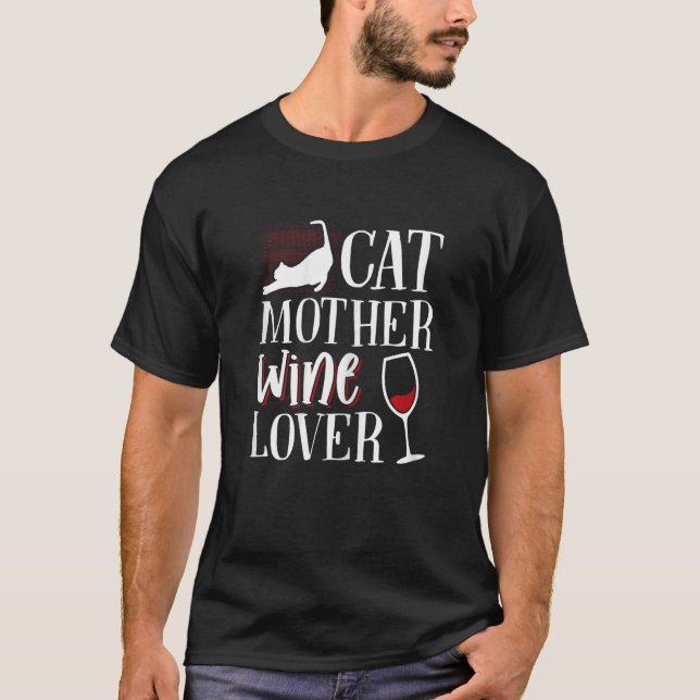 Womens Cat mother wine T Shirt (Framsida)