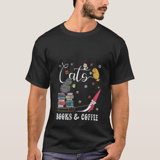 Womens Cats Bokar Coffee Funny Gnome Cats Coffee L T Shirt (Framsida)