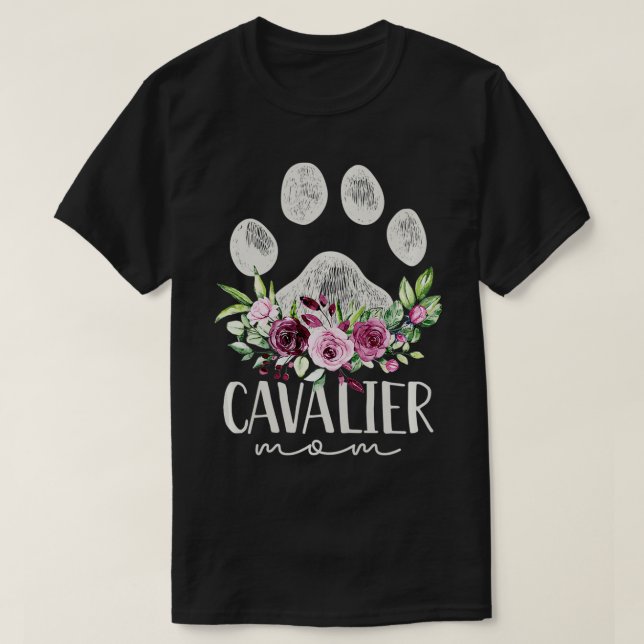 Womens Cavalier Kung Charles Spain Hund Mamma Gift T Shirt (Design framsida)